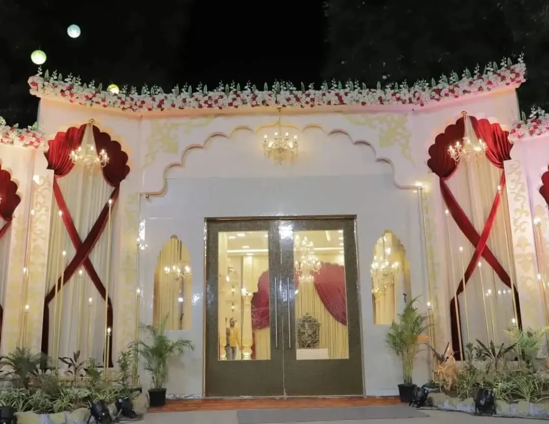 Grand Entrance & Night Decor at Best Marriage Lawn in Thane